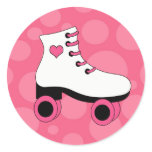 Roller Skating Heart Girls Stickers