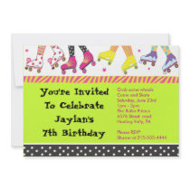 Roller Skating Invitation Happy Birthday Party