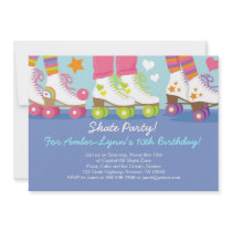 Roller Skating Party Birthday Invitations