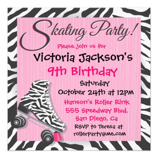 Roller Skating Party Invitations