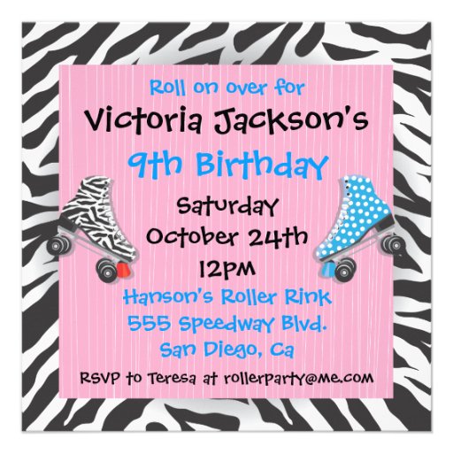 Roller Skating Party Invitations