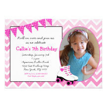 Roller Skating Skates Birthday Invitation - Party