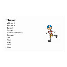 Roller Skating Stick Figure Business Card