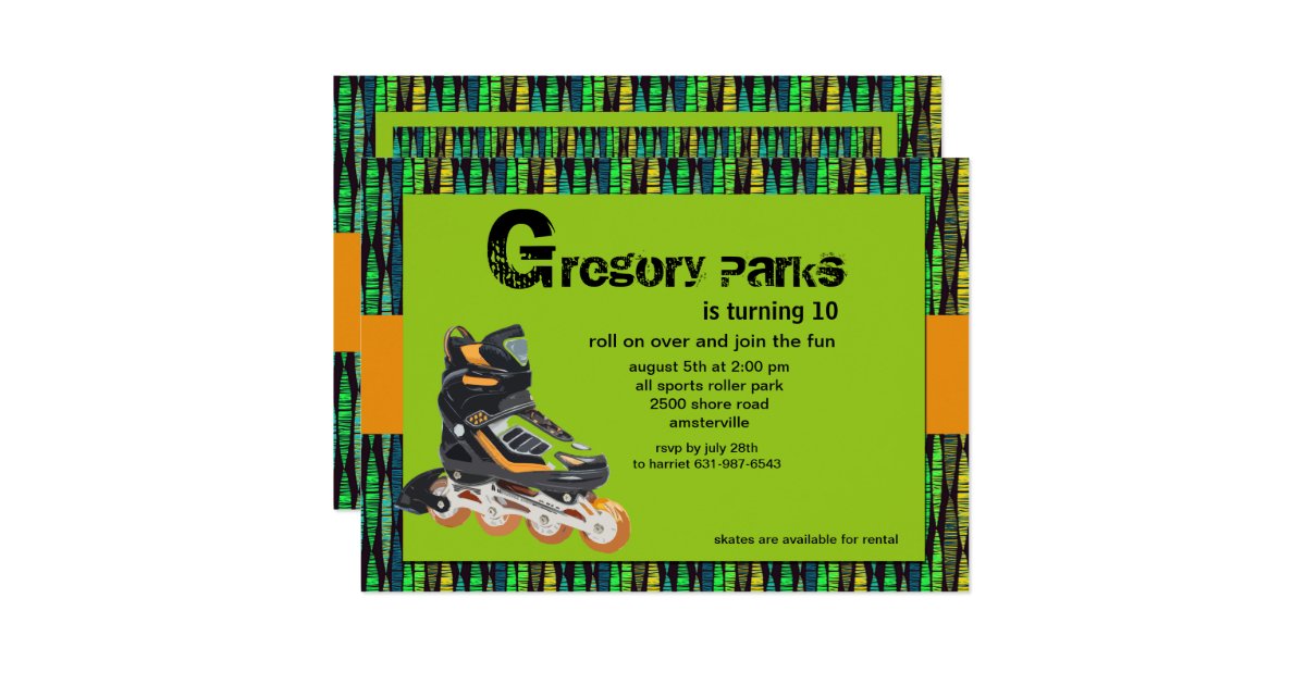 Rollerblade Party Invitation | Zazzle