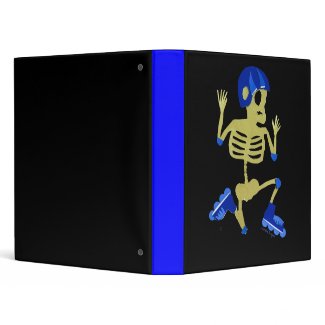 Rollerblading Skeleton Binder binder