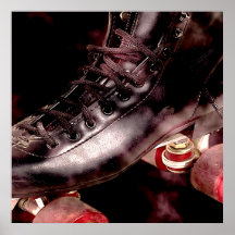 Rollerskate Roller Derby Grunge Style Poster