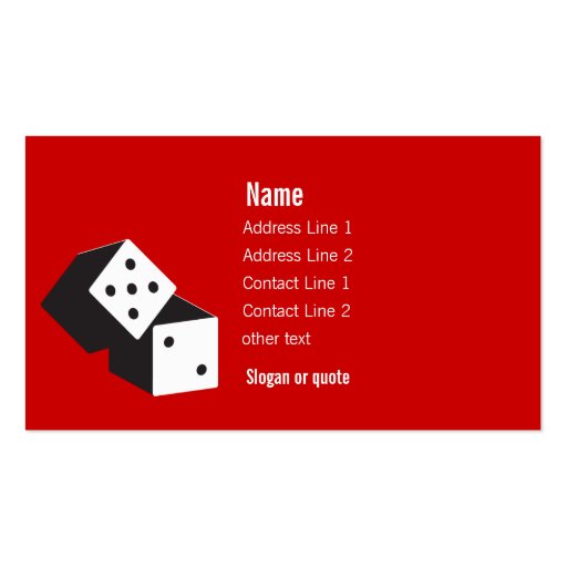 Rolling Dice Business Card (front side)