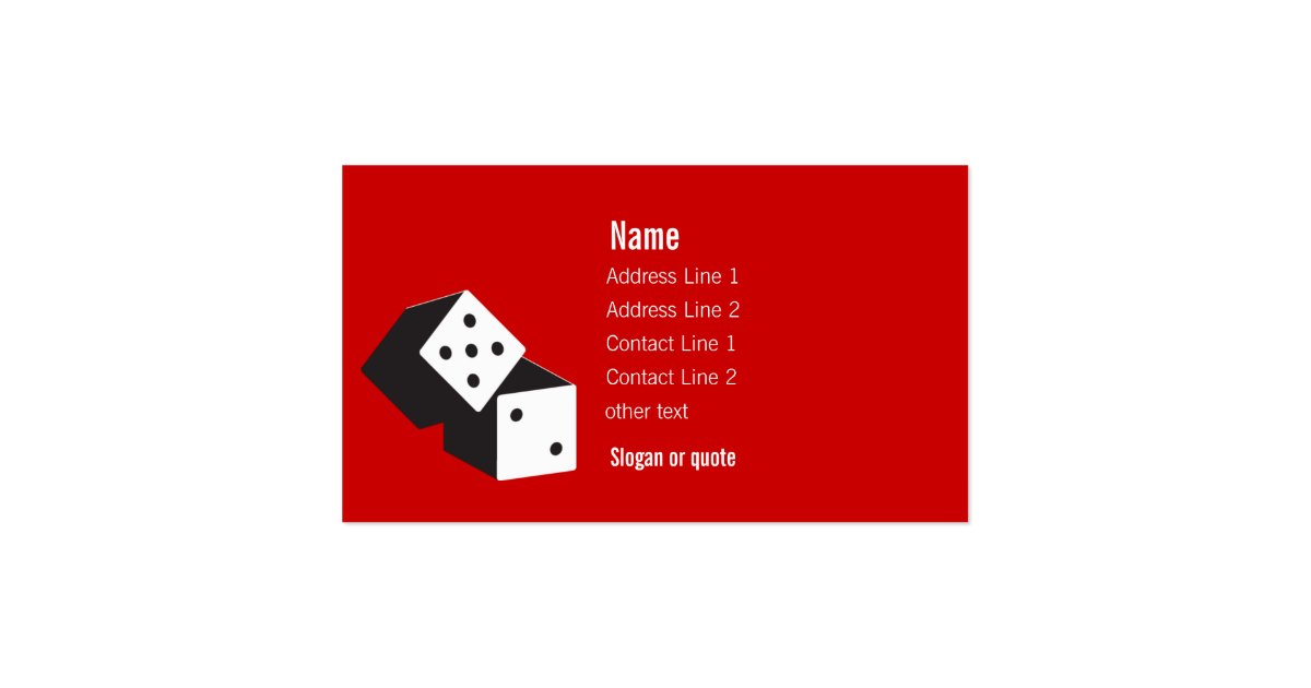 Rolling Dice Business Card Zazzle
