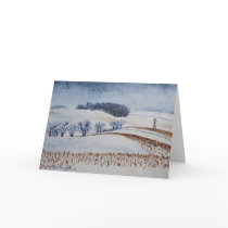 Rolling Fields in Winter Greeting Card