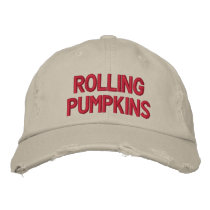 "Rolling Pumpkins" Distressed Chino Twill Cap embroidered hats