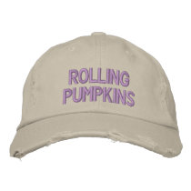 "Rolling Pumpkins" Distressed Chino Twill Cap embroidered hats