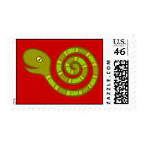 Rolling Snake Doodle Art Postage stamps