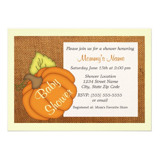 Roly Pumpkin Unisex Baby Shower Invitation