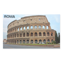 Roma coliseum rectangular stickers