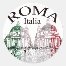 Roma selló etiquetas redondas