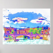 Roma  - St Angelo Bridge Print