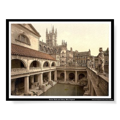 Roman Baths and Abbey, Bath, England Print by eyecandy