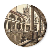 Roman Baths and Abbey, III, Bath, England classic Magnets