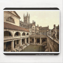Roman Baths and Abbey, IV, Bath, England classic P Mousepad