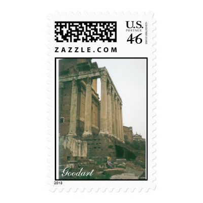 Roman building in Italy, Goodart Postage Stamp by pili_aloha