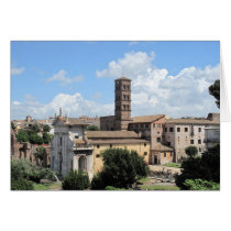 Roman Forum Church with Romanesque bell tower cards