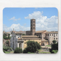 Roman Forum Church with Romanesque bell tower mousepads by gothicarts Roman Forum Church with Romanesque bell tower mousepads