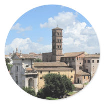 Roman Forum Church with Romanesque bell tower stickers