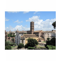 Roman Forum Church with Romanesque bell tower t-shirts