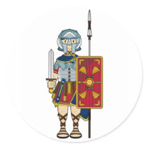 Roman Gladiator with Shield Sticker by markmurphycreative Roman Gladiator with Shield Sticker