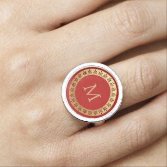 Roman Monogram Photo Rings