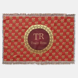 Roman Monogram Throw Blanket