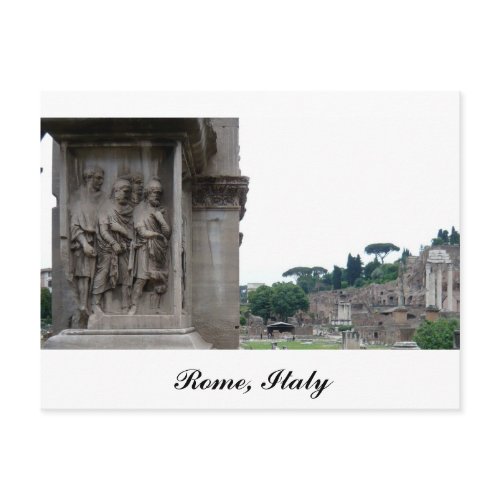 Roman Ruins Entrance in Rome Italy postcard