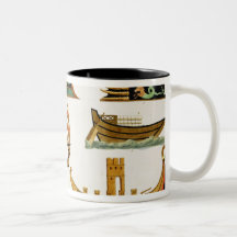 Roman Ships with details of figureheads, plate 23, Coffee Mugs