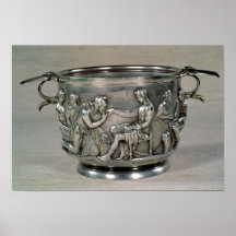 Roman silver-gilt drinking cup print