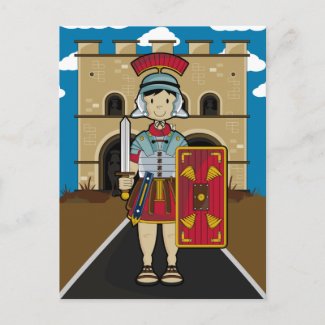 Roman Soldier Guarding Fort Postcard postcard
