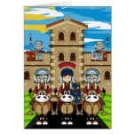 Roman Soldiers Guarding Tower Outpost Greeting Card