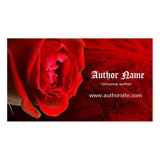 Romance Author Business Card (front side)