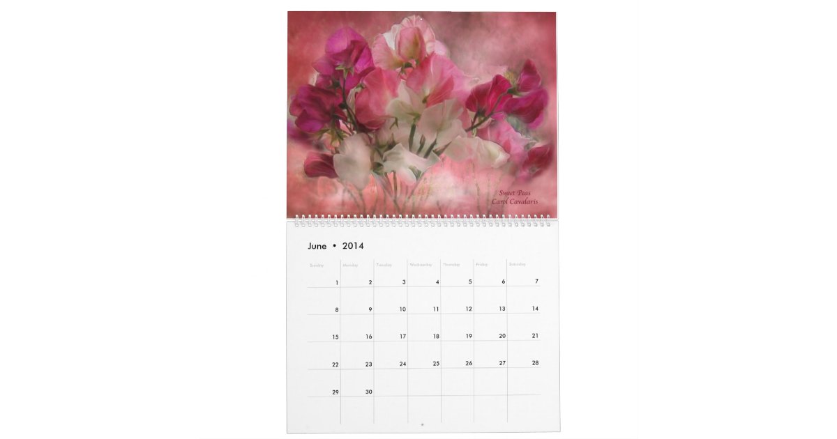 Romance Collection Floral Art Calendar 2014 Zazzle