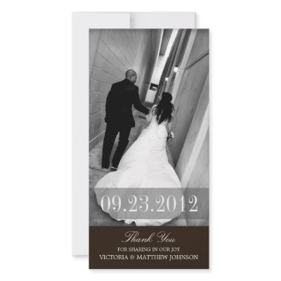ROMANCE IN BLACK  | WEDDING THANK YOU CARD PHOTO GREETING CARD