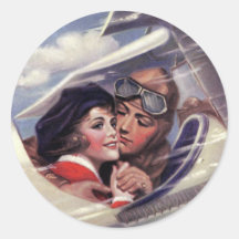 Romance in the Sky Round Stickers