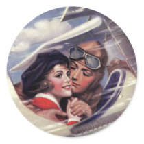 Romance in the Sky Round Stickers