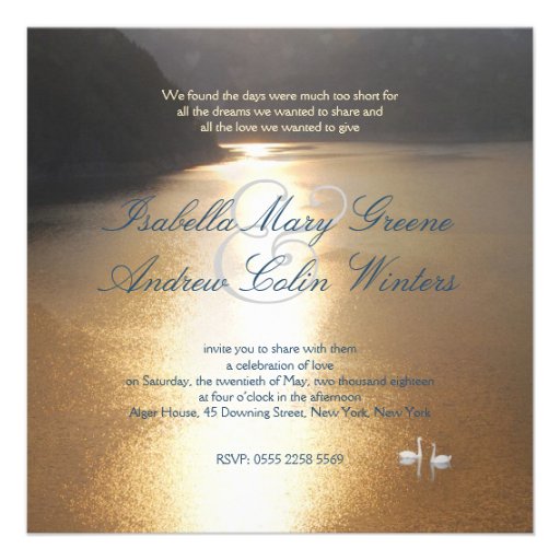 Romance on the Lake Custom Invite