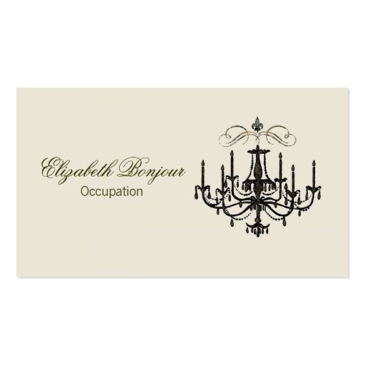Romance with a Chandelier ~ Business Cards (front side)