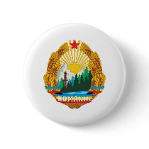 Romania 1965 Coat Of Arms Pinback Buttons