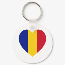 Romania Flag Heart keychains by Vexillophile Romania Flag Heart keychains