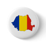 Romania Flag Map full size Pinback Buttons