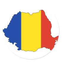 Romania flag map stickers