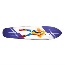 Romania Manga girl dressed in Flag - Romanian Custom Skate Board