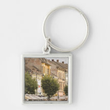 Romania, Sibiu. New Town. RF) Key Chain