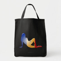 Romanian Girl Silhouette Flag Bag